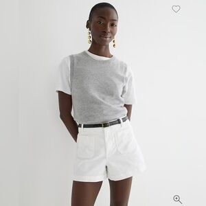 NWT J.Crew Chino White Shorts Patch Pockets size 4